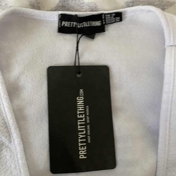 NWT PrettyLittleThing white knot front cut out bodycon dress size US 6 - Picture 8 of 11